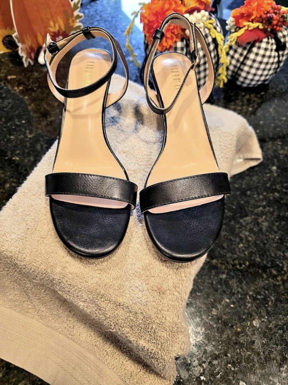 Black Ankle Strap Heels US 10
